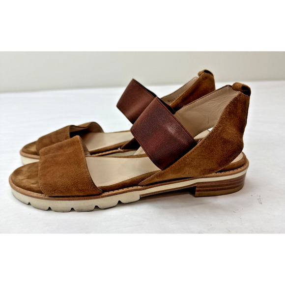 Stuart Weitzman The Topical Elastic Saddle Suede Strappy Sandals Boho 7.5 - Picture 4 of 9